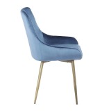 LumiSource Diana Chair - Set of 2 - BLUE - Side