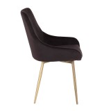 LumiSource Diana Chair - Set of 2 - BLACK - Side