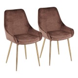 LumiSource Diana Chair - Set of 2 - BROWN 