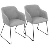 LumiSource Daniella Dining Chair - Set of 2 - GREY 
