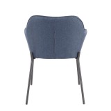 LumiSource Daniella Dining Chair - Set of 2 - BLUE - Rear