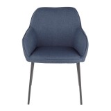 LumiSource Daniella Dining Chair - Set of 2 - BLUE - Front