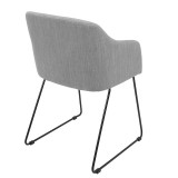 LumiSource Daniella Dining Chair - Set of 2 - GREY - Rear