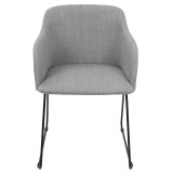 LumiSource Daniella Dining Chair - Set of 2 - GREY - Front