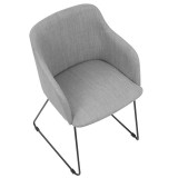 LumiSource Daniella Dining Chair - Set of 2 - GREY - Top