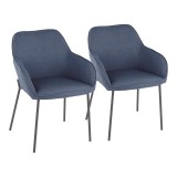 LumiSource Daniella Dining Chair - Set of 2 - BLUE 