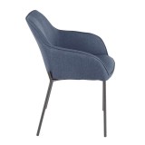 LumiSource Daniella Dining Chair - Set of 2 - BLUE - Side