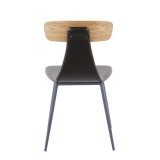 LumiSource Elio Chair - Set of 2 - BLACK - Rear
