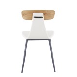 LumiSource Elio Chair - Set of 2 - WHITE - Rear