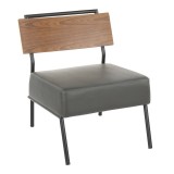 LumiSource Fiji Accent Chair - GREY - Perspective