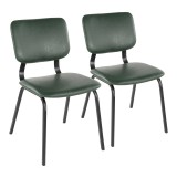 LumiSource Foundry Chair - Set of 2 - GREEN 