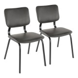 LumiSource Foundry Chair - Set of 2 - GREY 