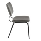 LumiSource Foundry Chair - Set of 2 - GREY - Side