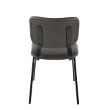 LumiSource Foundry Chair - Set of 2 - GREY - Rear