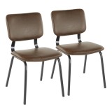 LumiSource Foundry Chair - Set of 2 - ESPRESSO 