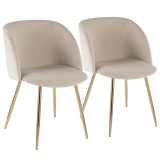 LumiSource Fran Chair - Set of 2 - CREAM 