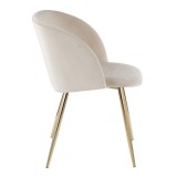 LumiSource Fran Chair - Set of 2 - CREAM - Side