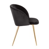 LumiSource Fran Chair - Set of 2 - BLACK - Side