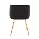 LumiSource Fran Chair - Set of 2 - BLACK - Rear