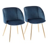 LumiSource Fran Chair - Set of 2 - BLUE 