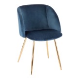 LumiSource Fran Chair - Set of 2 - BLUE - Perspective