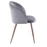 LumiSource Fran Dining Chair - Set of 2 - GREY - Side