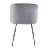 LumiSource Fran Dining Chair - Set of 2 - GREY - Rear