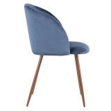 LumiSource Fran Dining Chair - Set of 2 - BLUE - Side