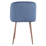 LumiSource Fran Dining Chair - Set of 2 - BLUE - Rear