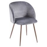 LumiSource Fran Dining Chair - Set of 2 - GREY - Perspective