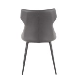 LumiSource Hex Chair - Set of 2 - GREY - Rear