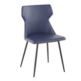 LumiSource Hex Chair - Set of 2 - BLUE - Perspective