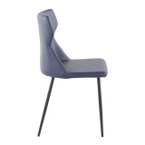LumiSource Hex Chair - Set of 2 - BLUE - Side