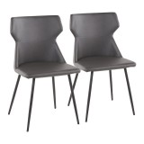 LumiSource Hex Chair - Set of 2 - GREY 