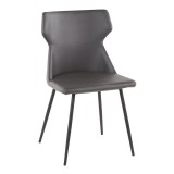LumiSource Hex Chair - Set of 2 - GREY - Perspective