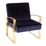 LumiSource Henley Lounge Chair - BLUE - Perspective