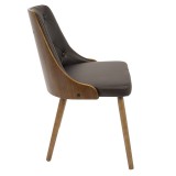 LumiSource Gianna Dining Chair - BROWN - Side
