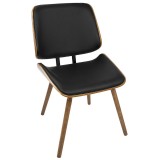 LumiSource Lombardi Chair - Set of 2 - BLACK - Perspective