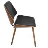LumiSource Lombardi Chair - Set of 2 - BLACK - Side