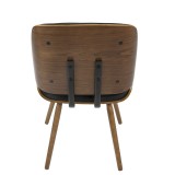 LumiSource Lombardi Chair - Set of 2 - BLACK - Rear