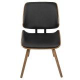 LumiSource Lombardi Chair - Set of 2 - BLACK - Front