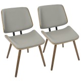 LumiSource Lombardi Chair - Set of 2 - GREY 