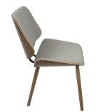 LumiSource Lombardi Chair - Set of 2 - GREY - Side