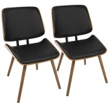 LumiSource Lombardi Chair - Set of 2 - BLACK 