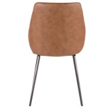 LumiSource Marche Two-Tone Chair - Set of 2 - Brown in Grey Fabric - Rear