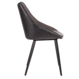 LumiSource Marche Two-Tone Chair - Set of 2 - Black in Grey Fabric - Side