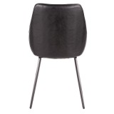 LumiSource Marche Two-Tone Chair - Set of 2 - Black in Grey Fabric - Rear