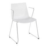 LumiSource Matcha Chair - Set of 2 - WHITE - Perspective