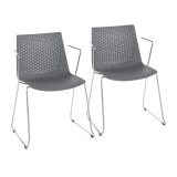 LumiSource Matcha Chair - Set of 2 - GREY 