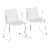 LumiSource Matcha Chair - Set of 2 - WHITE 
